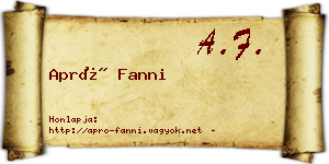 Apró Fanni névjegykártya
